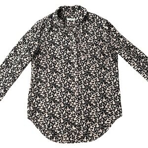 Equipment Reese Cosmic Pink Black Printed Silk Blouse